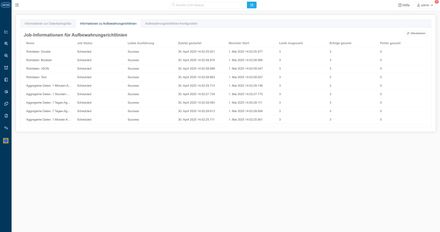 david IoT - Jobs der Aufbewahrungsrichtlinie